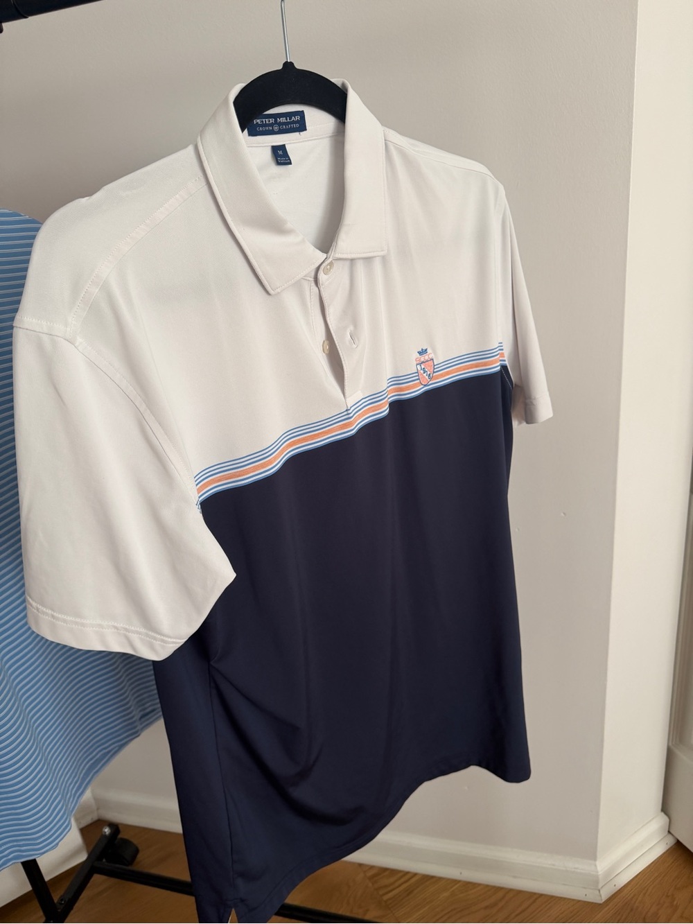 Peter Millar Golf Apparel Colorblock Polo with Chest Stripe SCCC Men’s Medium